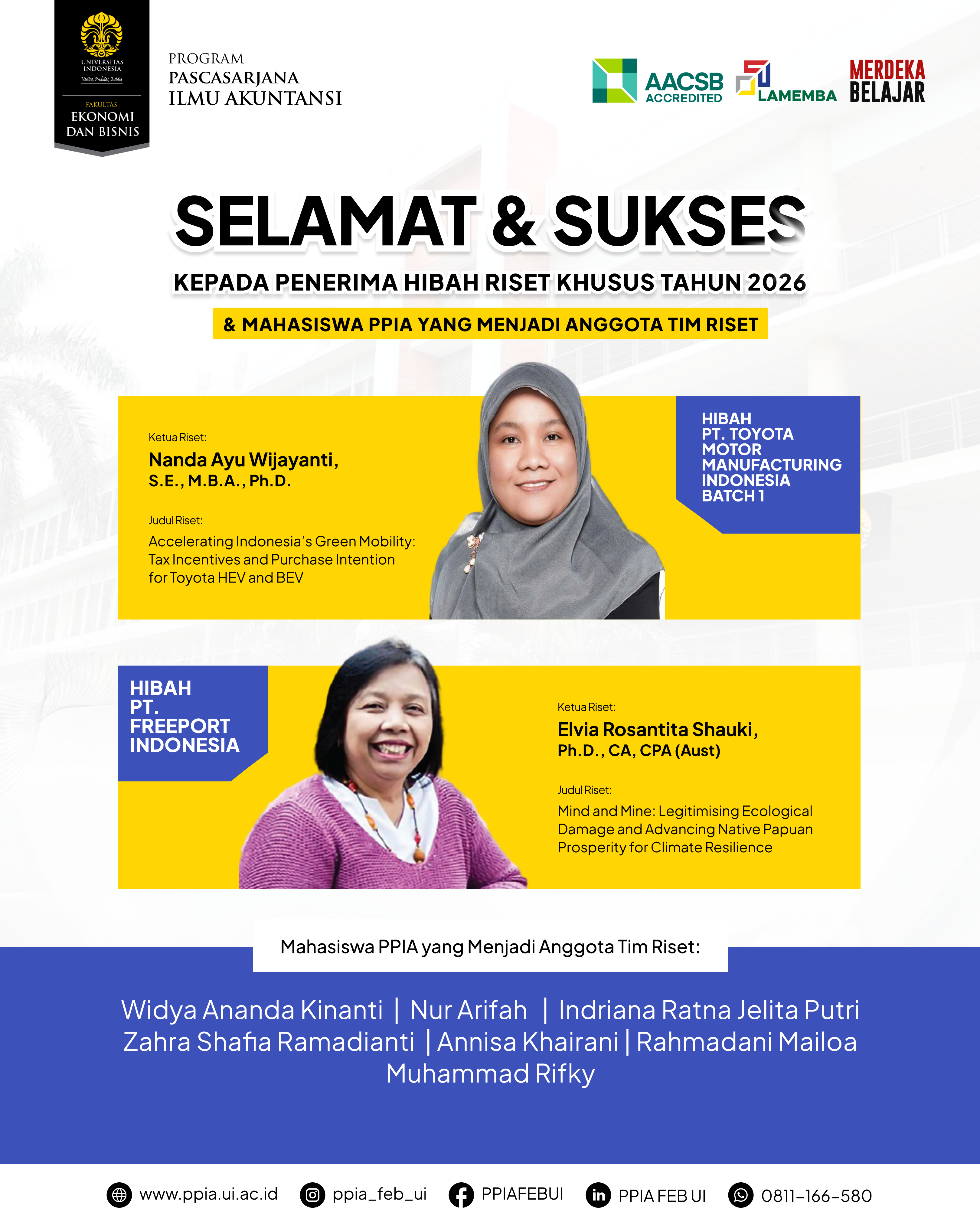 Apresiasi Penerima Hibah Riset Khusus FEB UI 2026