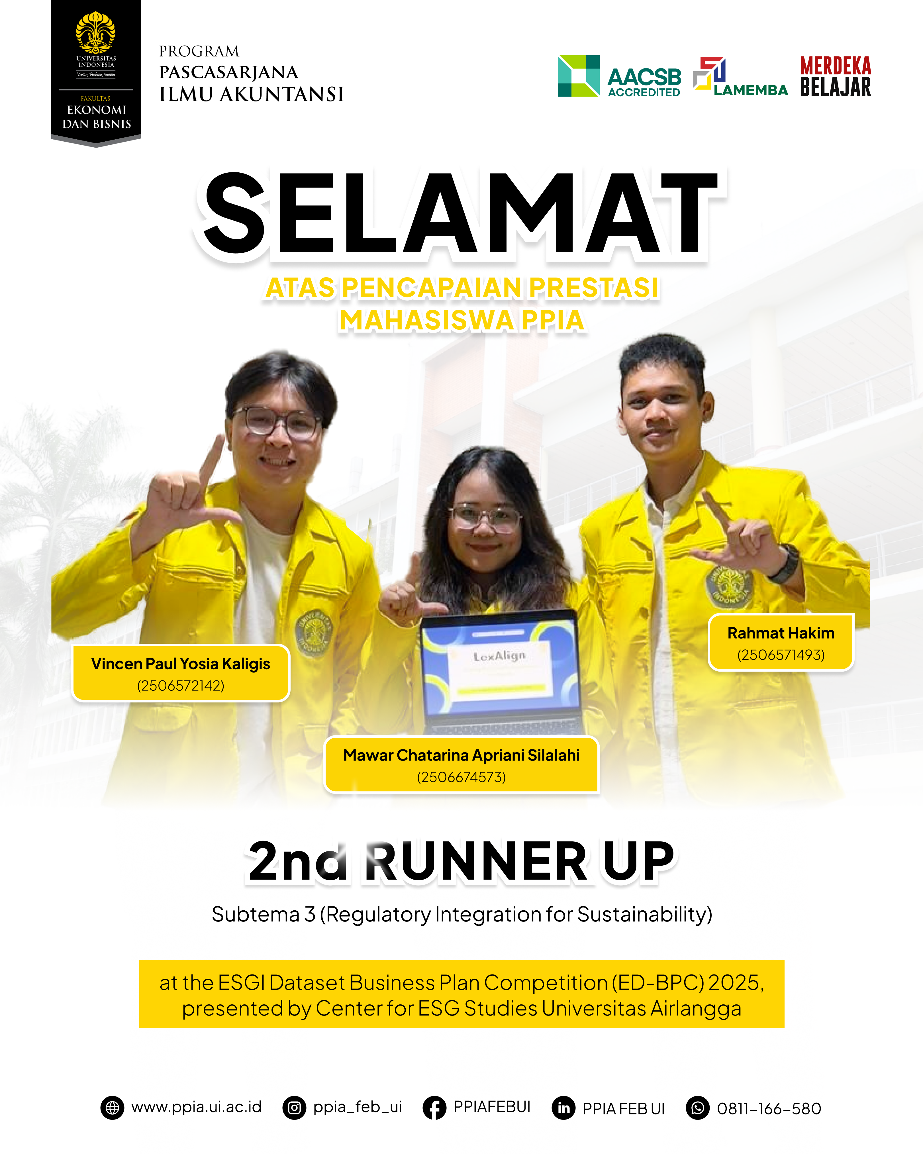 Prestasi Mahasiswa PPIA pada ESGI Dataset Business Plan Competition (ED-BPC) 2025