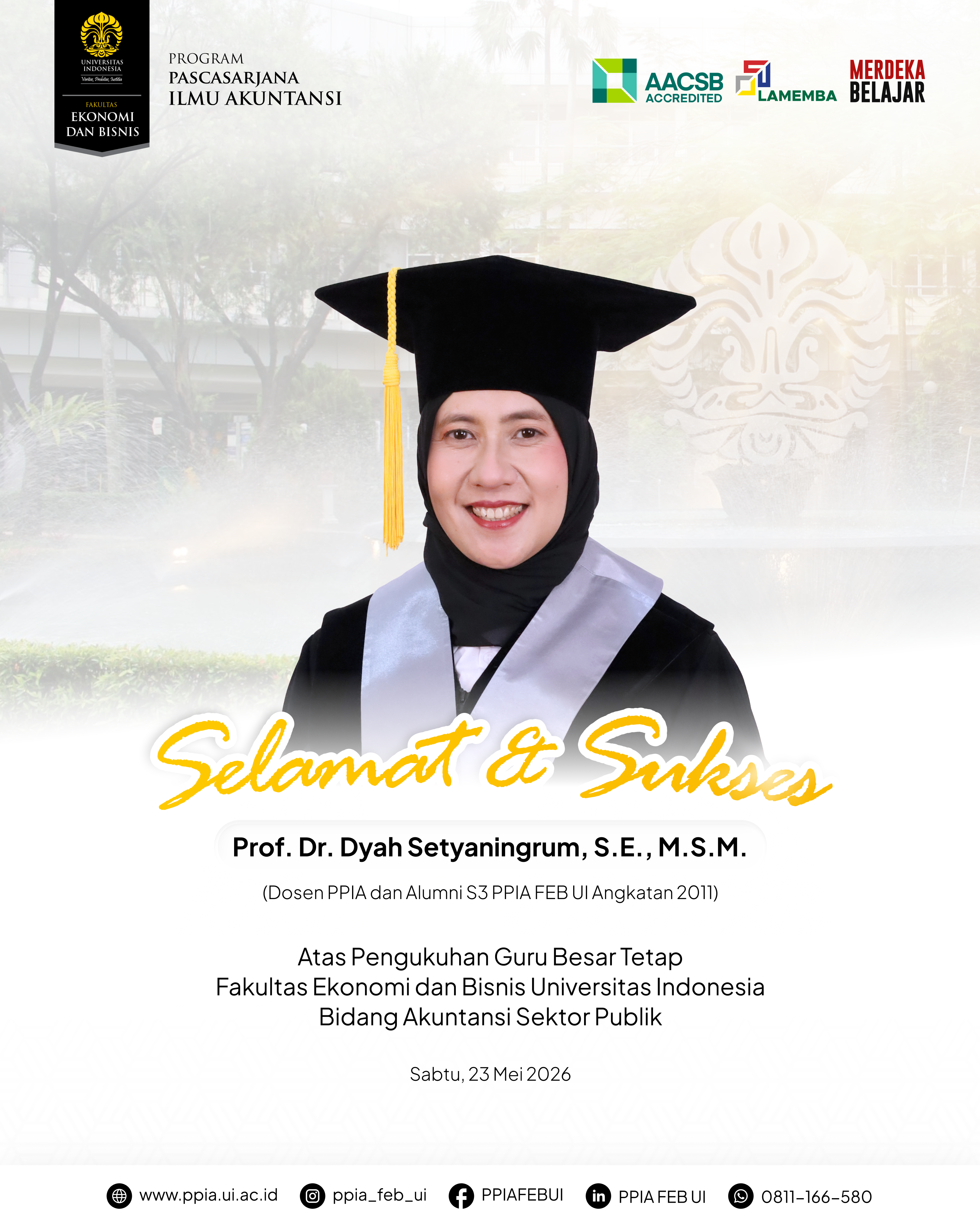 Pengukuhan Prof. Dr. Dyah Setyaningrum, S.E., M.S.M.